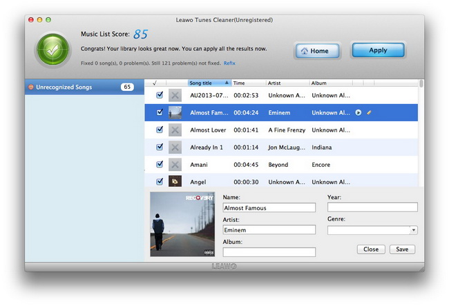Music cleanup: leawo tunes cleaner for mac